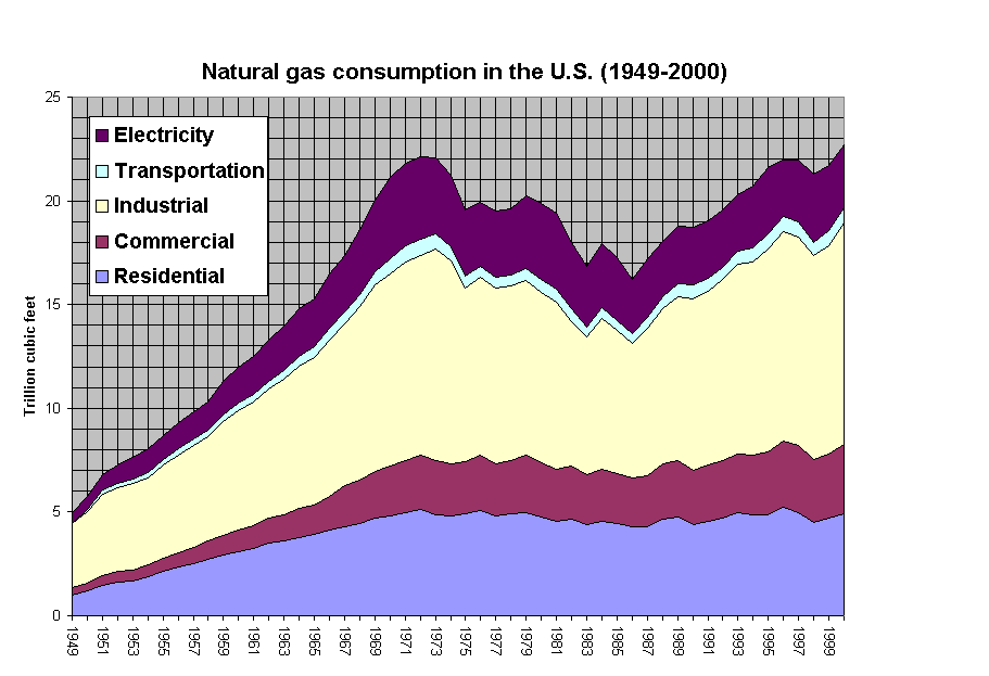 Natural gas consumption in the U.S. (1949-2000)